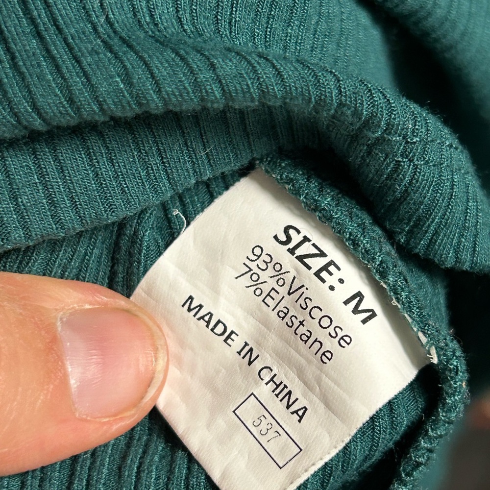 Olive Ribbed Polo Button-Front Tee - Picture 4 of 4